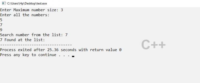 C++ program for the linear search - Rc90earning