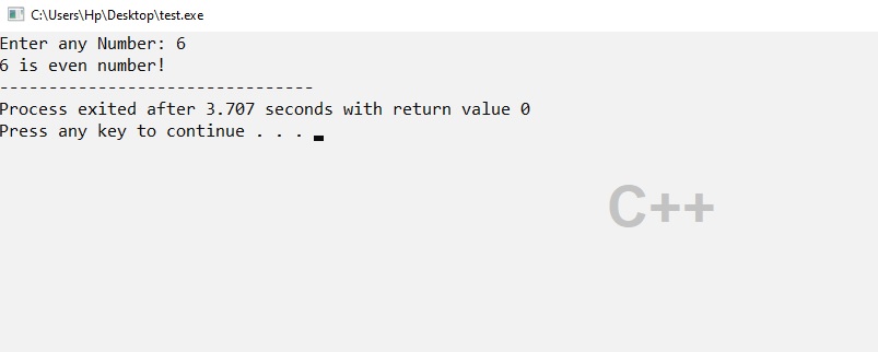 cpp even odd output